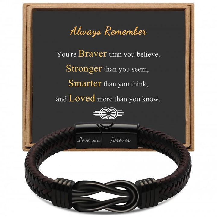 WorldNorse Love You Forever Inspirational Leather Bracelet