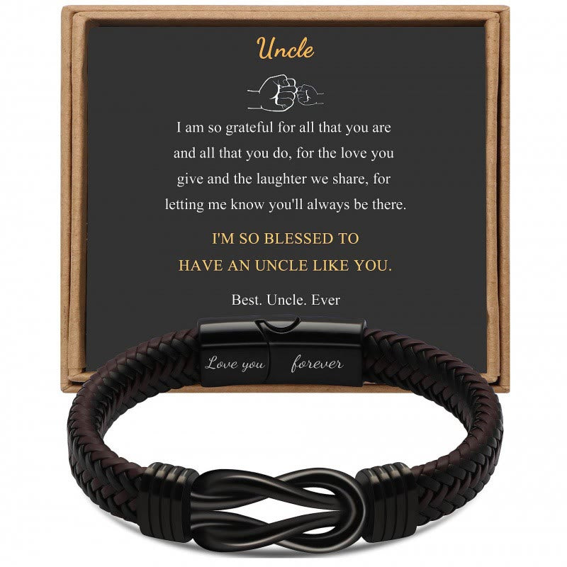WorldNorse Love You Forever Inspirational Leather Bracelet