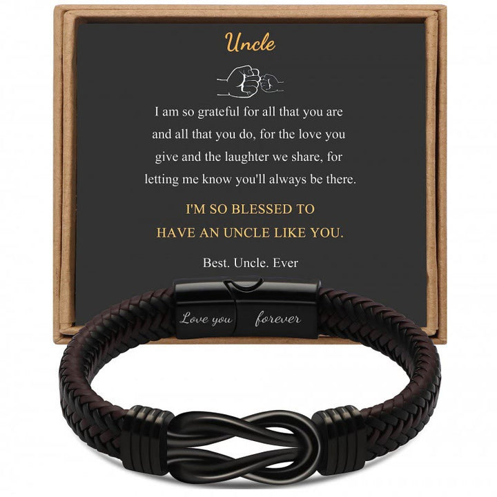 WorldNorse Love You Forever Inspirational Leather Bracelet