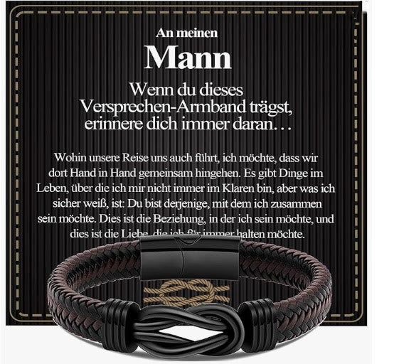 WorldNorse Love You Forever Inspirational Leather Bracelet