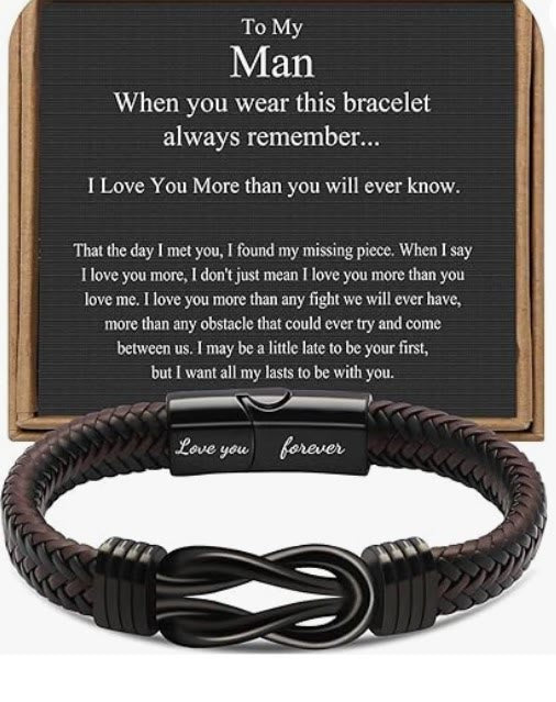 WorldNorse Love You Forever Inspirational Leather Bracelet