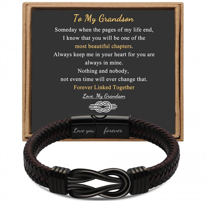WorldNorse Love You Forever Inspirational Leather Bracelet