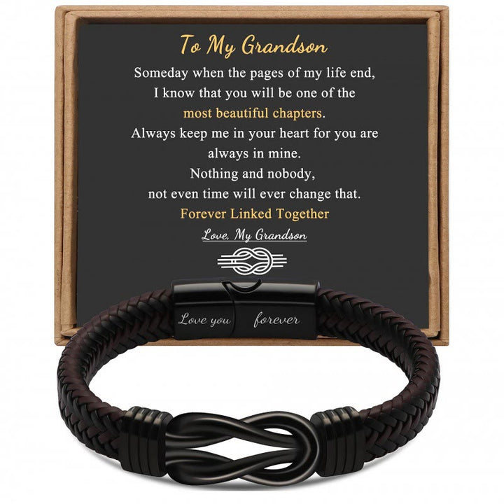WorldNorse Love You Forever Inspirational Leather Bracelet