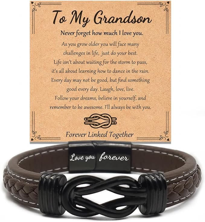 WorldNorse Love You Forever Inspirational Leather Bracelet