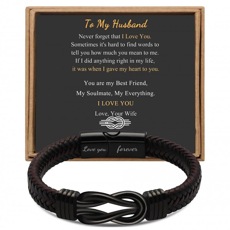 WorldNorse Love You Forever Inspirational Leather Bracelet