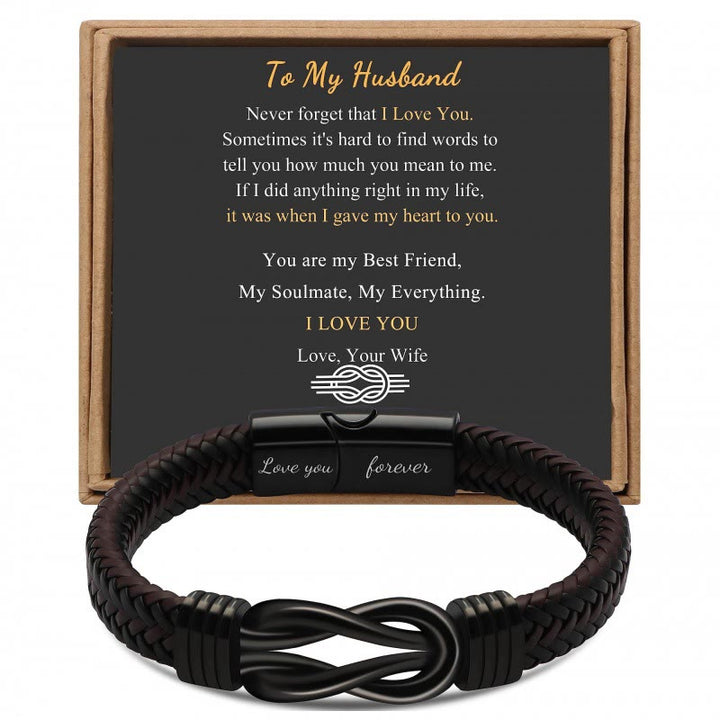 WorldNorse Love You Forever Inspirational Leather Bracelet