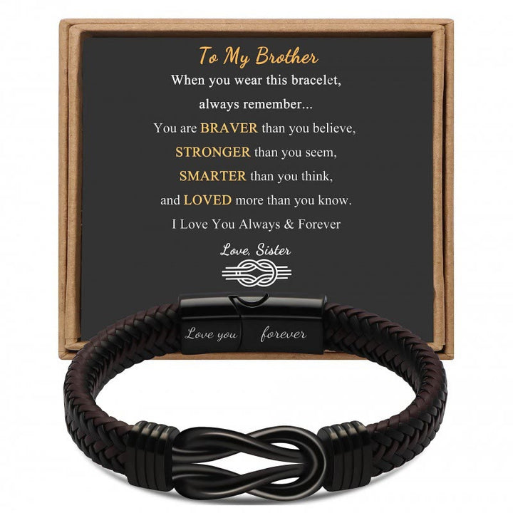 WorldNorse Love You Forever Inspirational Leather Bracelet