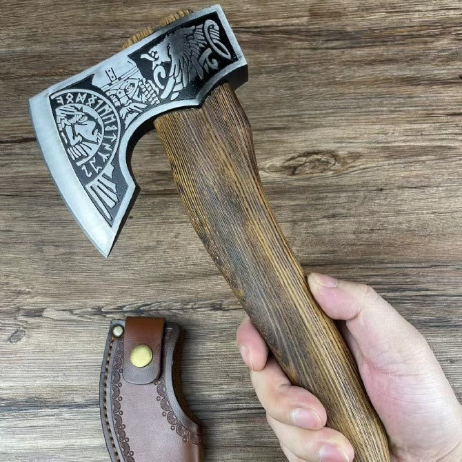 WorldNorse Etched Norse Symbols Handmade Viking Battle Axe - Warrior Axe - image 4