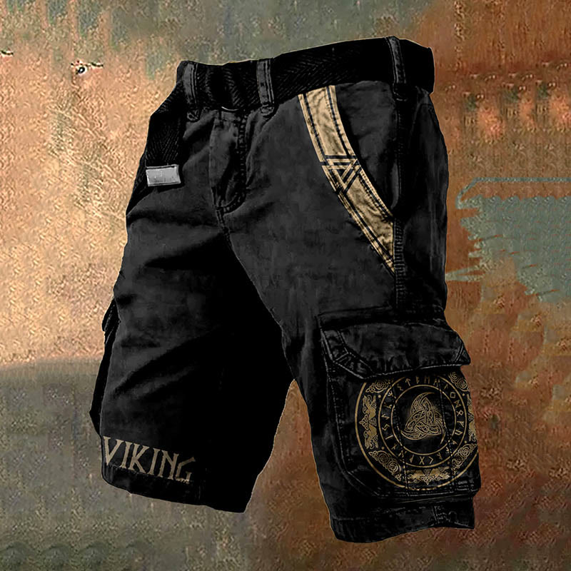 Worldnorse Viking Valknut Rune Triple Horn Of Odin Cargo Shorts - US/UK/AU50，EU60 (5XL) - image 0