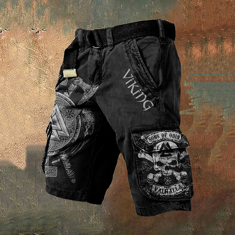 WorldNorse Viking Axe Valknut Cargo Shorts - US/UK/AU50，EU60 (5XL) - image 1