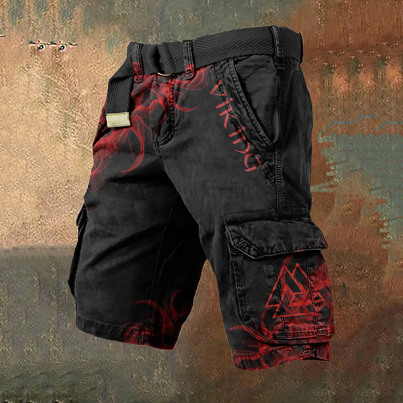 WorldNorse Viking Valknut Black Cargo Shorts - US/UK/AU50，EU60 (5XL) - image 1