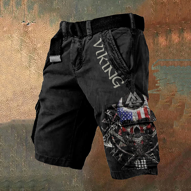 WorldNorse Viking Valknut Pirate Captain Cargo Shorts - US/UK/AU50，EU60 (5XL) - image 0