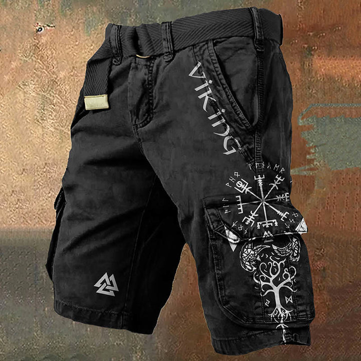 WorldNorse Viking Vegvisir Yggdrasil Cargo Shorts - US/UK/AU50，EU60 (5XL) - image 1
