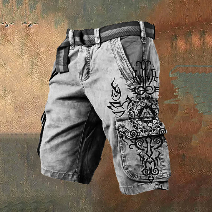 WorldNorse Viking Wolves Celtic Knot Cargo Shorts - Black - US/UK/AU50，EU60 (5XL) - image 3