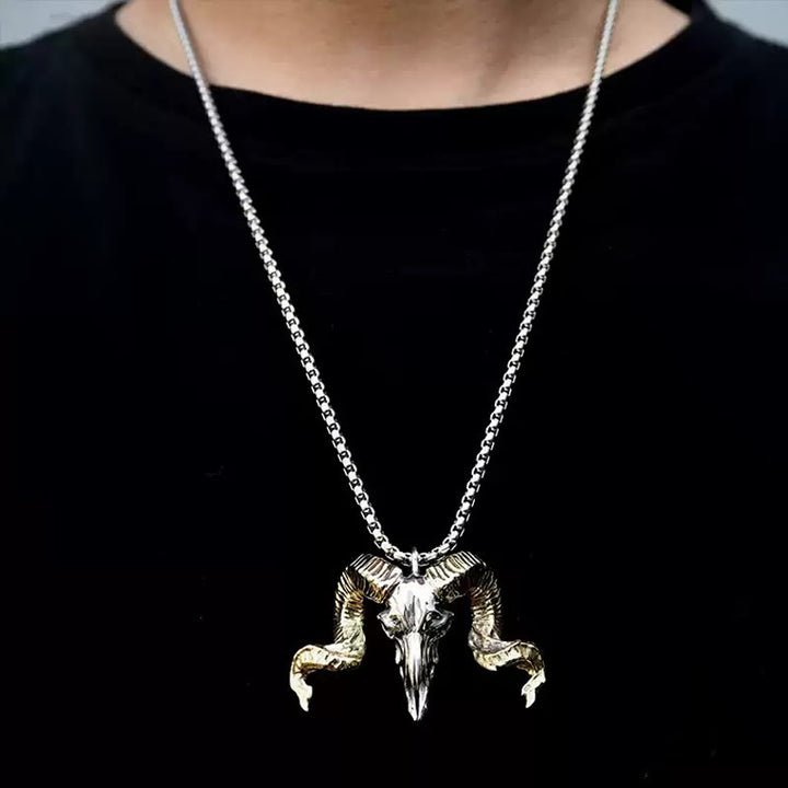 WorldNorse 925 Sterling Silver Sheep Head Necklace