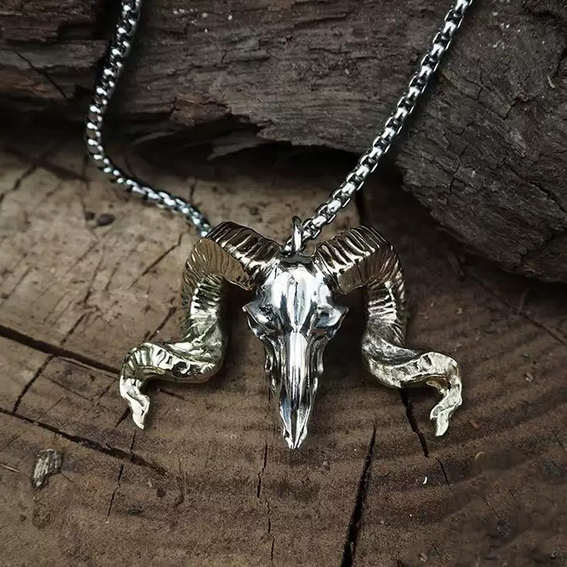 WorldNorse 925 Sterling Silver Sheep Head Necklace