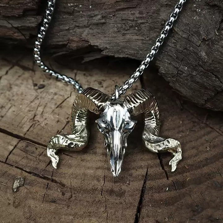 WorldNorse 925 Sterling Silver Sheep Head Necklace