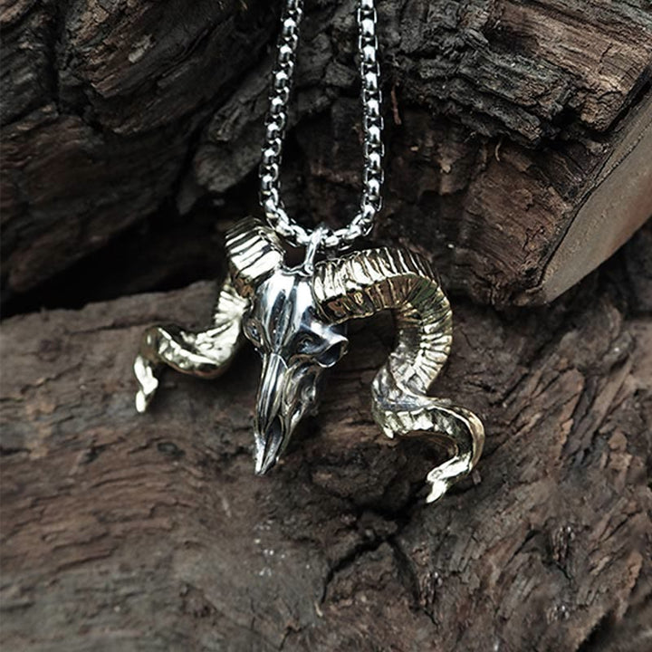 WorldNorse 925 Sterling Silver Sheep Head Necklace