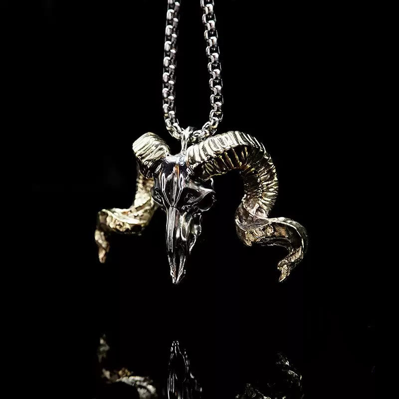 WorldNorse 925 Sterling Silver Sheep Head Necklace