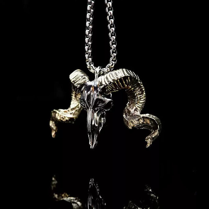 WorldNorse 925 Sterling Silver Sheep Head Necklace