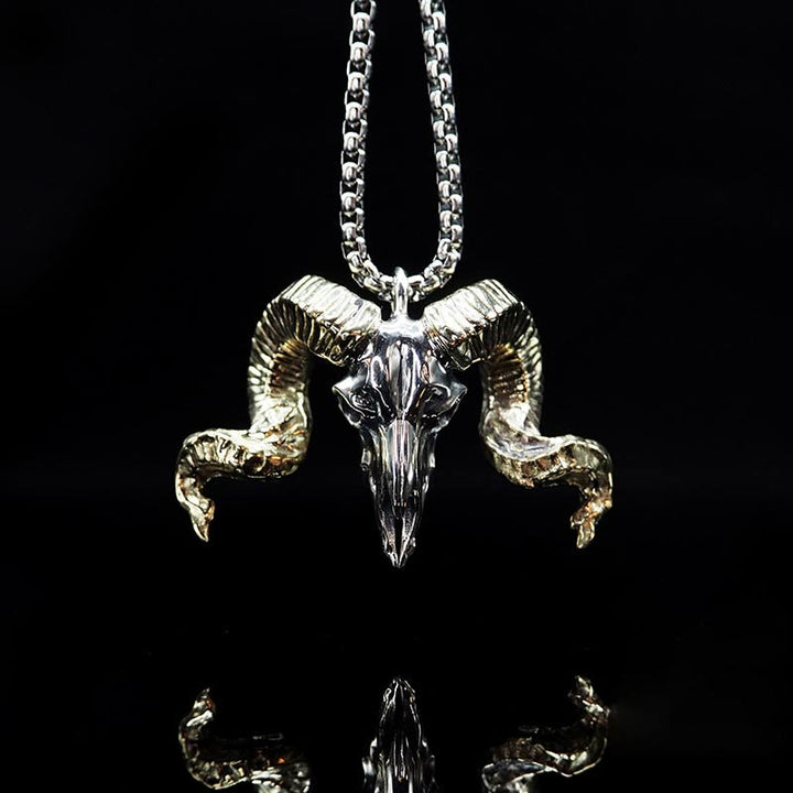 WorldNorse 925 Sterling Silver Sheep Head Necklace