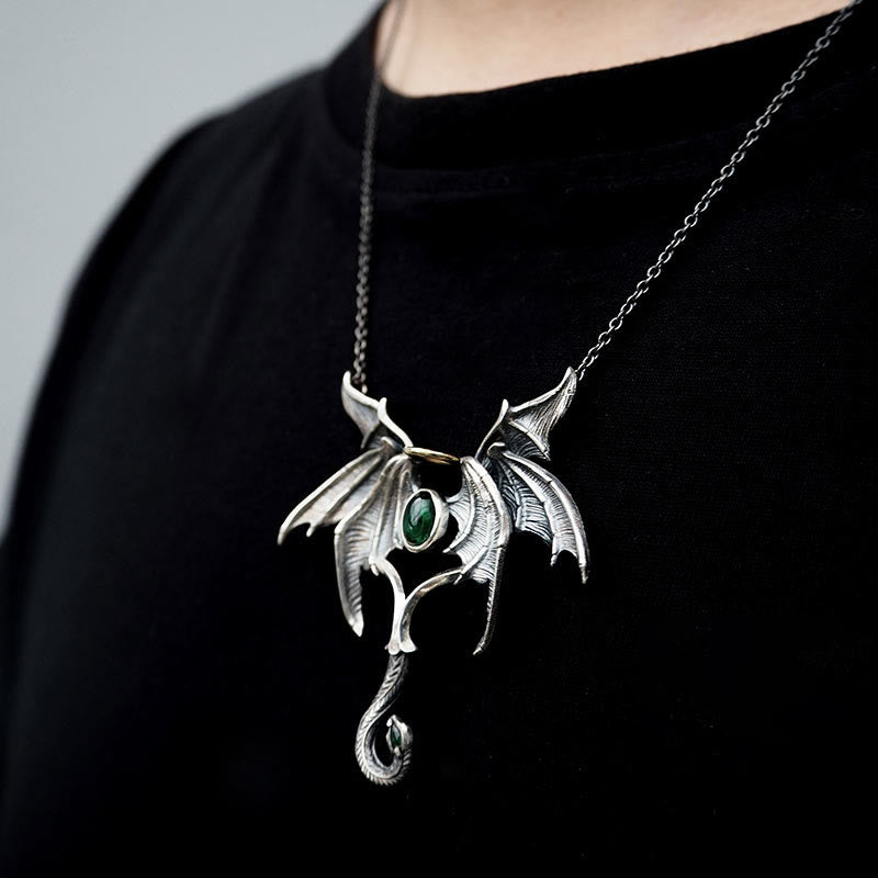 WorldNorse 925 Sterling Silver Dark Angel Demon Wings Necklace