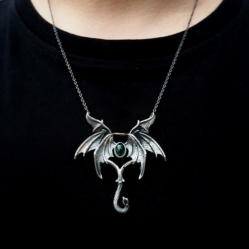 WorldNorse 925 Sterling Silver Dark Angel Demon Wings Necklace