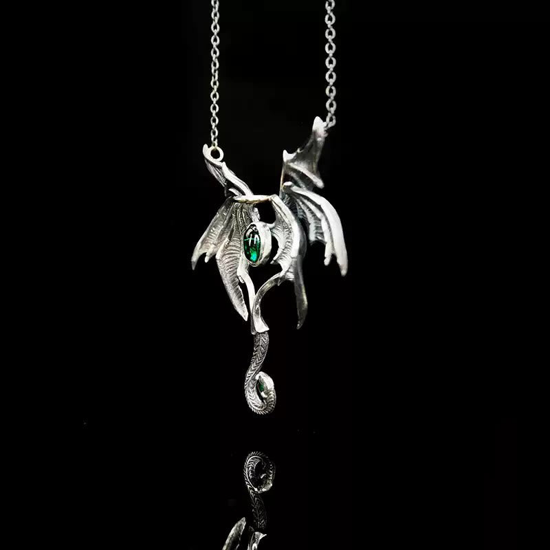 WorldNorse 925 Sterling Silver Dark Angel Demon Wings Necklace