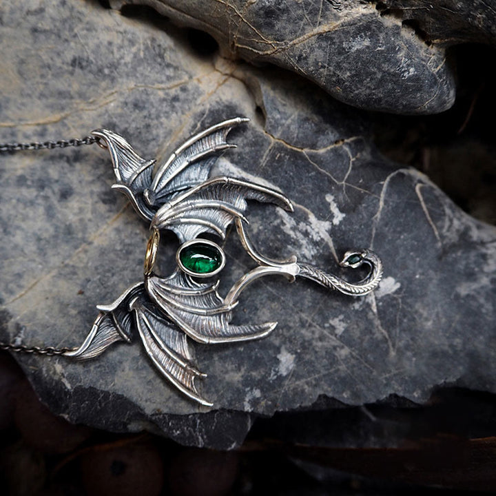 WorldNorse 925 Sterling Silver Dark Angel Demon Wings Necklace