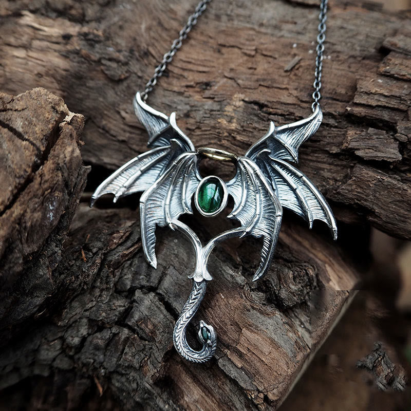 WorldNorse 925 Sterling Silver Dark Angel Demon Wings Necklace