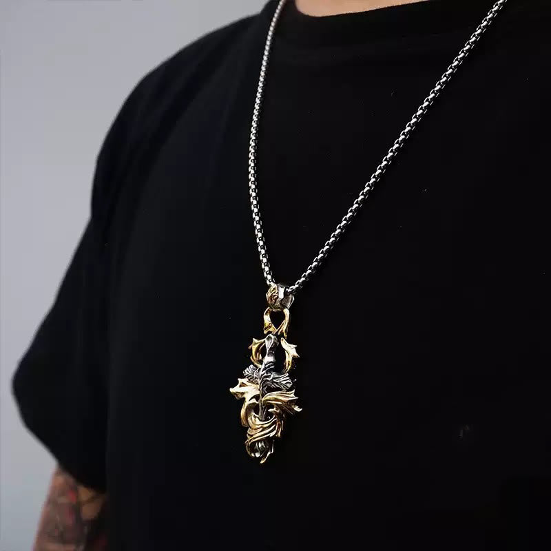 WorldNorse 925 Sterling Silver Garland Cross Necklace