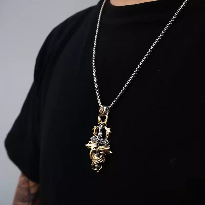 WorldNorse 925 Sterling Silver Garland Cross Necklace