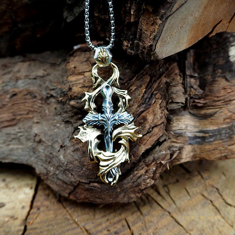 WorldNorse 925 Sterling Silver Garland Cross Necklace