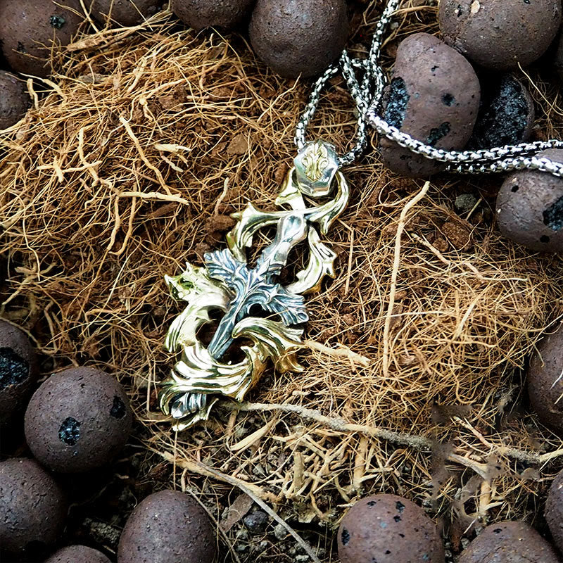 WorldNorse 925 Sterling Silver Garland Cross Necklace - image 5