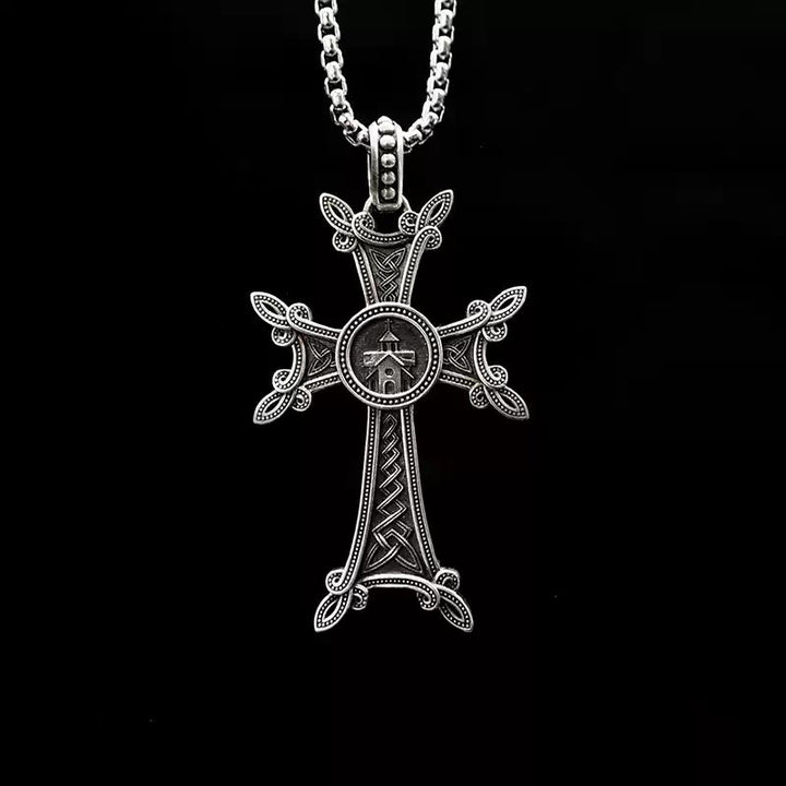 WorldNorse 925 Sterling Silver Triquetra Cross Necklace