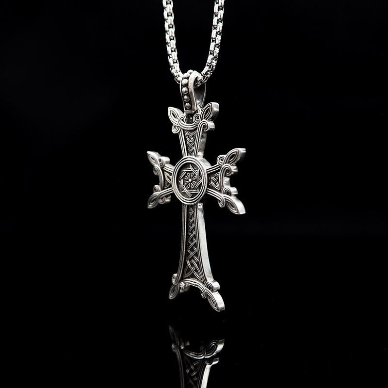 WorldNorse 925 Sterling Silver Triquetra Cross Necklace