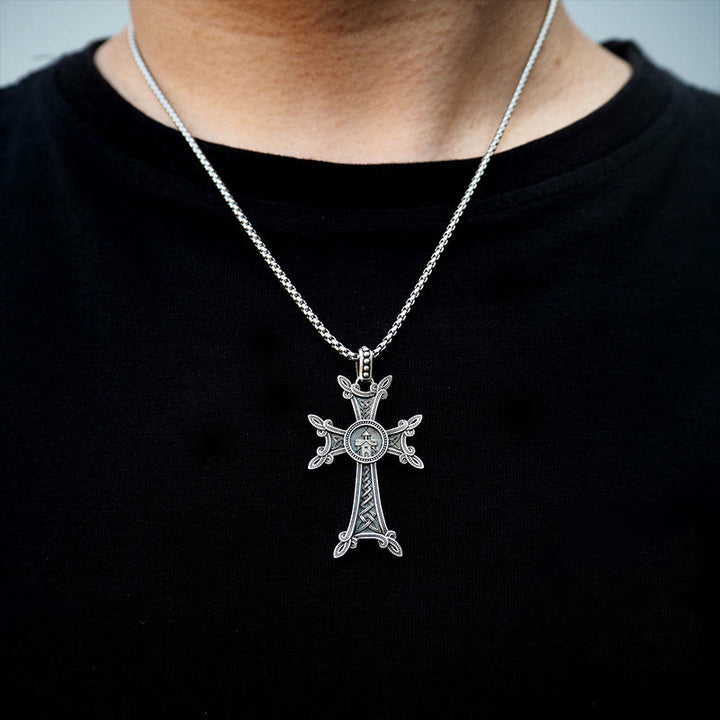 WorldNorse 925 Sterling Silver Triquetra Cross Necklace