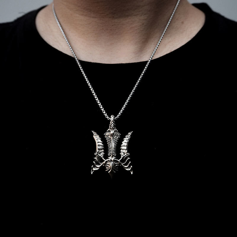 WorldNorse 925 Sterling Silver Aquaman Trident Necklace