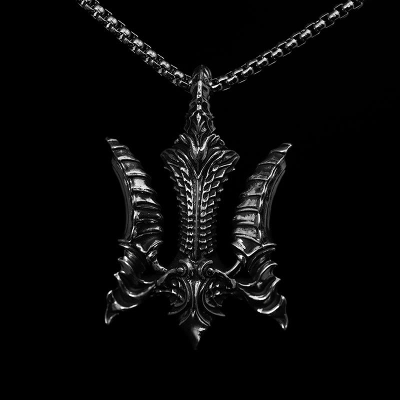 WorldNorse 925 Sterling Silver Celtic-inspired Trident Necklace - Necklace - image 0