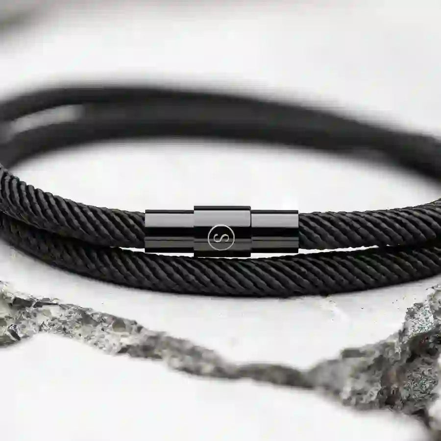 WorldNorse Minimalist Stainless Steel Magnetic Clasp Braided Bracelet