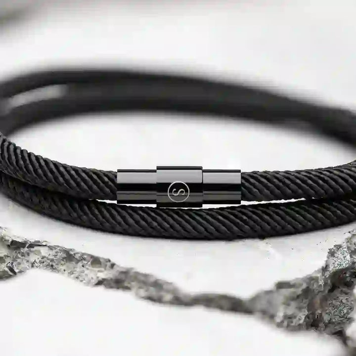 WorldNorse Minimalist Stainless Steel Magnetic Clasp Braided Bracelet