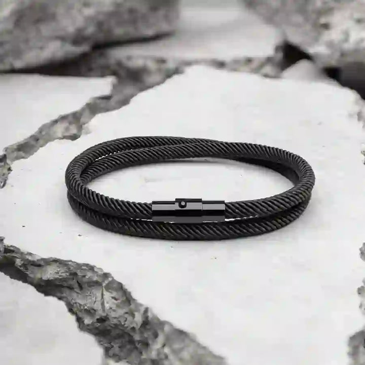 WorldNorse Minimalist Stainless Steel Magnetic Clasp Braided Bracelet