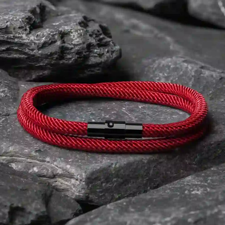 WorldNorse Minimalist Stainless Steel Magnetic Clasp Braided Bracelet