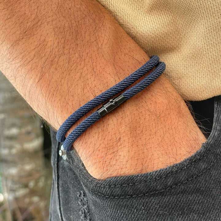 WorldNorse Minimalist Stainless Steel Magnetic Clasp Braided Bracelet
