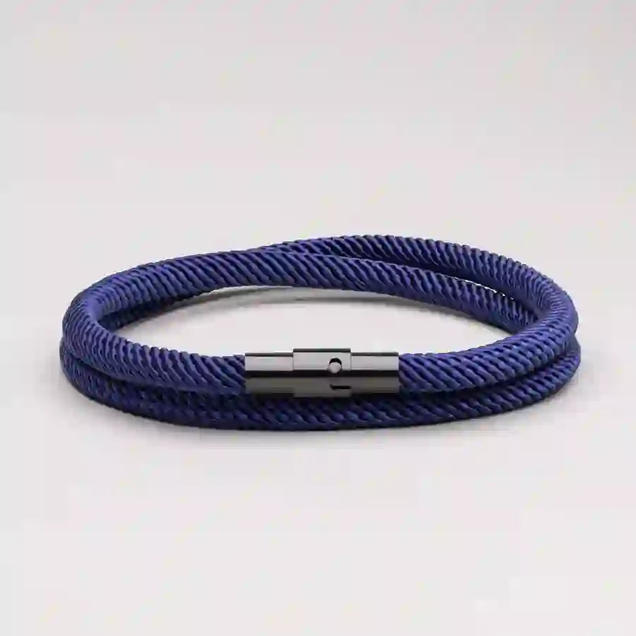 WorldNorse Minimalist Stainless Steel Magnetic Clasp Braided Bracelet