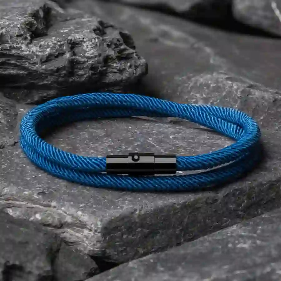 WorldNorse Minimalist Stainless Steel Magnetic Clasp Braided Bracelet
