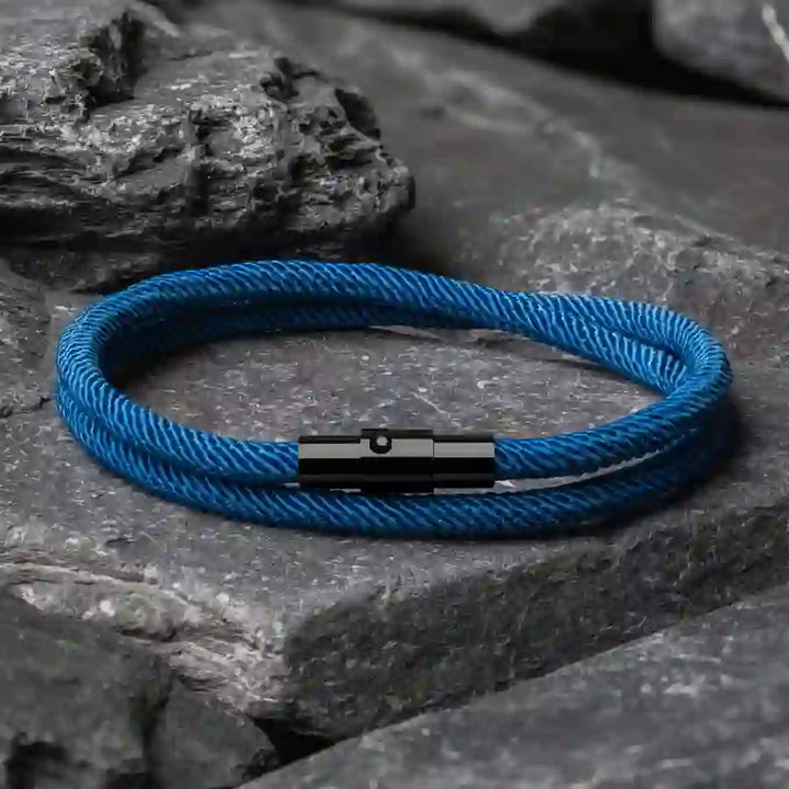WorldNorse Minimalist Stainless Steel Magnetic Clasp Braided Bracelet