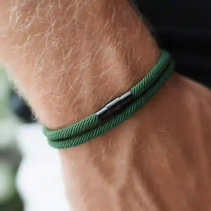 WorldNorse Minimalist Stainless Steel Magnetic Clasp Braided Bracelet