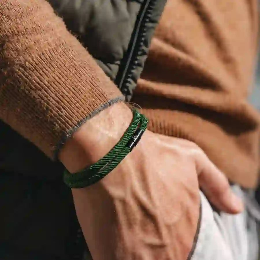 WorldNorse Minimalist Stainless Steel Magnetic Clasp Braided Bracelet