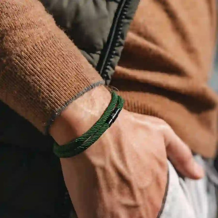 WorldNorse Minimalist Stainless Steel Magnetic Clasp Braided Bracelet